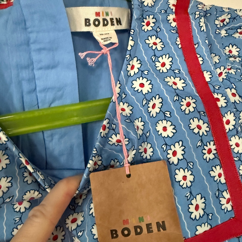 NWT Mini Boden Blue and Pink Floral Sailor Dress - Picture 3 of 4